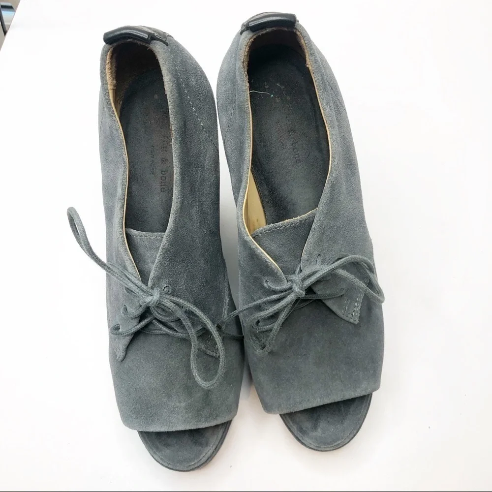 Rag & Bone | Suede Sahara Open Toe Wedges